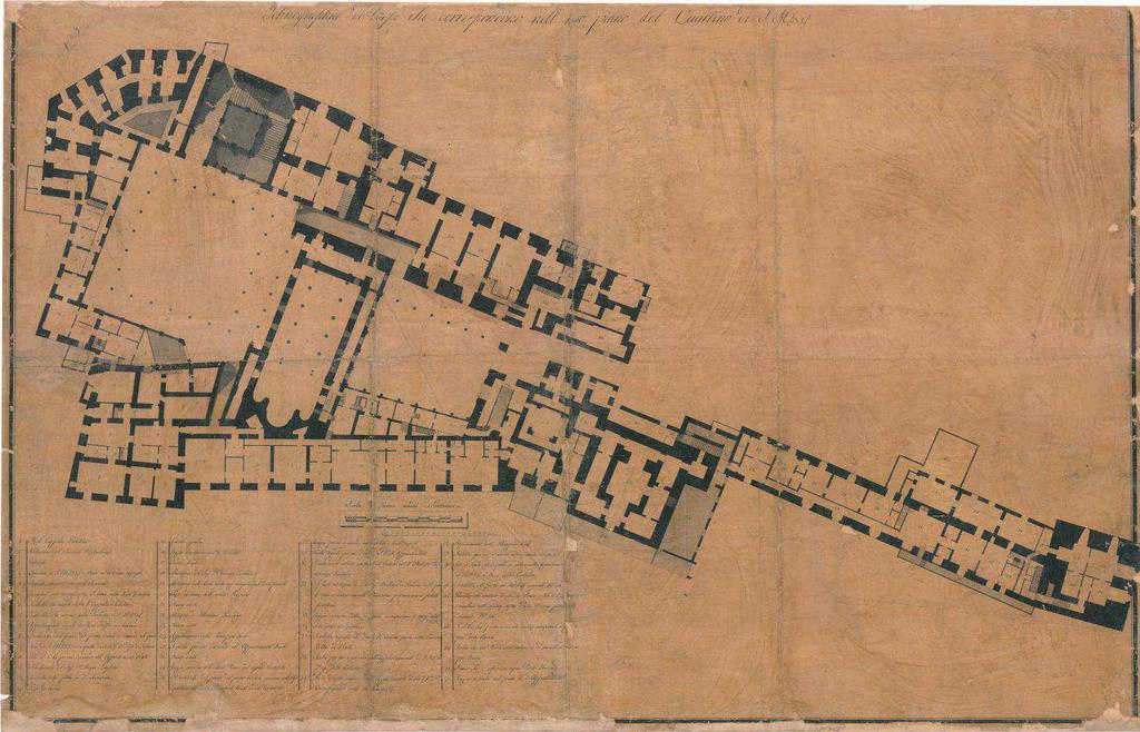 35. Piccolo coretto delle Cameriste 36. Scaletta scoperta che scende nel cortiletto e nel quartino di S.M. {D.G.} 37. Cortiletto d. o di sopra 38.