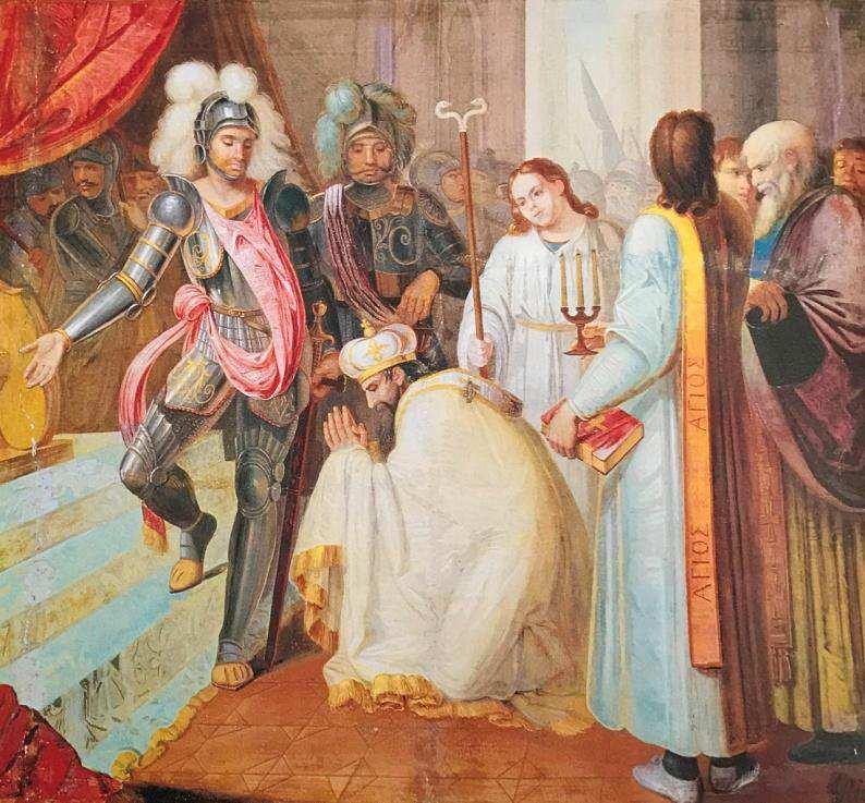 Alla fine la vicenda si conclude coinvolgendo tutti e tre gli artisti: Vincenzo Riolo dipingerà l episodio della Restituzione a Nicodemo del soglio vescovile [fig.