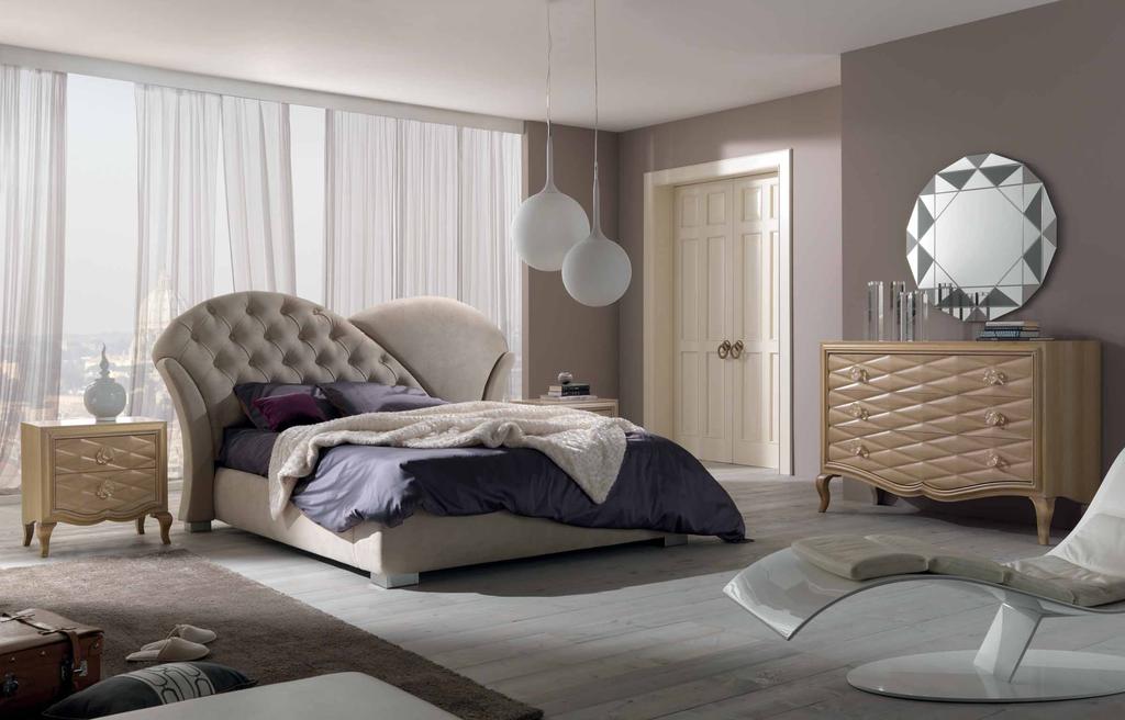 30_31 Comò rombi cod. 4024 - Comodino rombi cod. 4025 - Letto Paris cod.