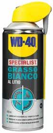 PRODOTTI CHIMICI E LAVAGGIO GRASSO BIANCO Al litio Formula spessa che permette una lubrificazione a lunga durata. Non cola e resta aderente al supporto.