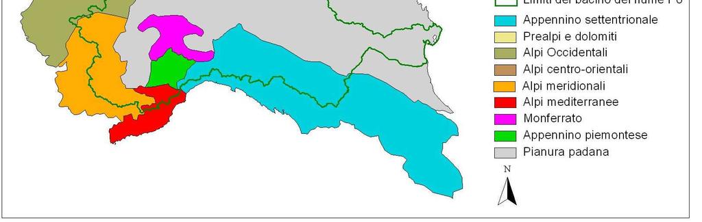 Mediterranee (HER ), Appennino Settentrionale (HER 0). Figura 3.