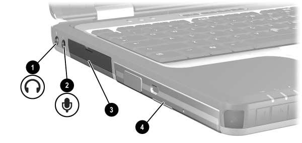 Caratteristiche del notebook Componenti del lato sinistro Descrizione dei componenti del lato sinistro Elemento Componente Descrizione 1 Jack di uscita audio Produce il suono di sistema quando è