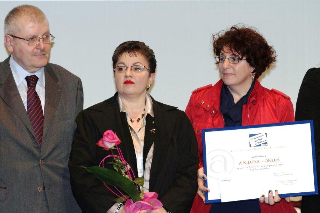 Sesta edizione - 2014 ANDOS Onlus Associazione Nazionale Donne Operate al Seno di Udine Motivazione: per la cura e l assistenza data alle donne operate di tumore al seno.