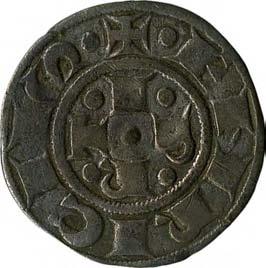 Comune di - Stato della Chiesa Emissioni comunali a nome di Enrico VI imperatore (1191-1337) 34. Bolognino grosso, 1270-1280 (?) Argento g 1,16 mm 19,29 inv.