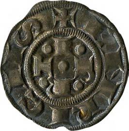 Comune di - Stato della Chiesa Emissioni comunali a nome di Enrico VI imperatore (1191-1337) 35. Bolognino grosso, 1270-1290 Argento g 1,49 mm 19,25 inv.