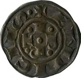Stato della Chiesa Emissioni comunali a nome di Enrico VI imperatore (1191-1337) 38. Bolognino grosso, 1280-1290 (?) Argento g 1,36 mm 18,95 inv.