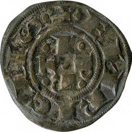 Stato della Chiesa Emissioni comunali a nome di Enrico VI imperatore (1191-1337) 44. Bolognino grosso, 1290-1300 Argento g 1,37 mm 19,75 inv.