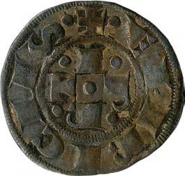 Stato della Chiesa Emissioni comunali a nome di Enrico VI imperatore (1191-1337) 45. Bolognino grosso, 1290-1300 Argento g 1,35 mm 19,63 inv.