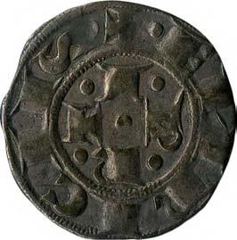 Stato della Chiesa Emissioni comunali a nome di Enrico VI imperatore (1191-1337) 57. Bolognino grosso, 1313 Argento g 1,18 mm 19,12 inv.