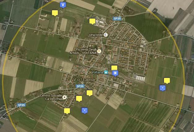 Figura 1 mappa punti di misura in banda larga In