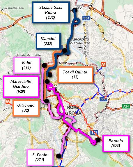 32 ATTUALE Tabella 35 Linea 32 Attuale CAP PARTENZA CAP ARRIVO 32 RISORGIMENTO TOR DI