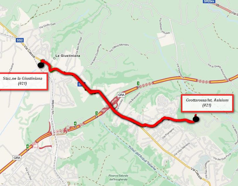 156 4 06:40 23:45 021 GROTTAROSSA/ISTITUTO ASISIUM STAZ.