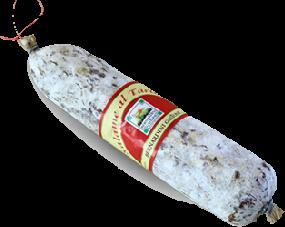 Codice articolo: 838 Peso per pezzo: 0,50 kg 0 90 giorni SALAME AL TARTUFO Questo salame è prodotto con carne di suino selezionata, ed