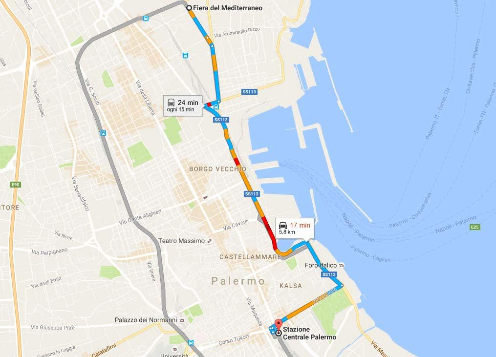 LOGISTICA COME ARRIVARE La Stazione Centrale di Palermo è il principale scalo ferroviario della