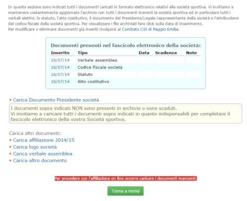 Per proseguire cliccare Procedi con il rinnovo on line ; apparirà l elenco dei tesserati.