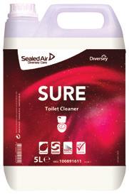 APPLICAZIONE NOME PRODOTTO SURE Washroom Cleaner & Descaler Detergente disincrostante concentrato per la pulizia quotidiana e periodica di tutte le superfici del bagno