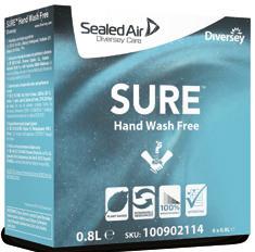 6x500ml 6x800ml SURE Hand Wash Detergente delicato ed efficace con profumo naturale al 100%.