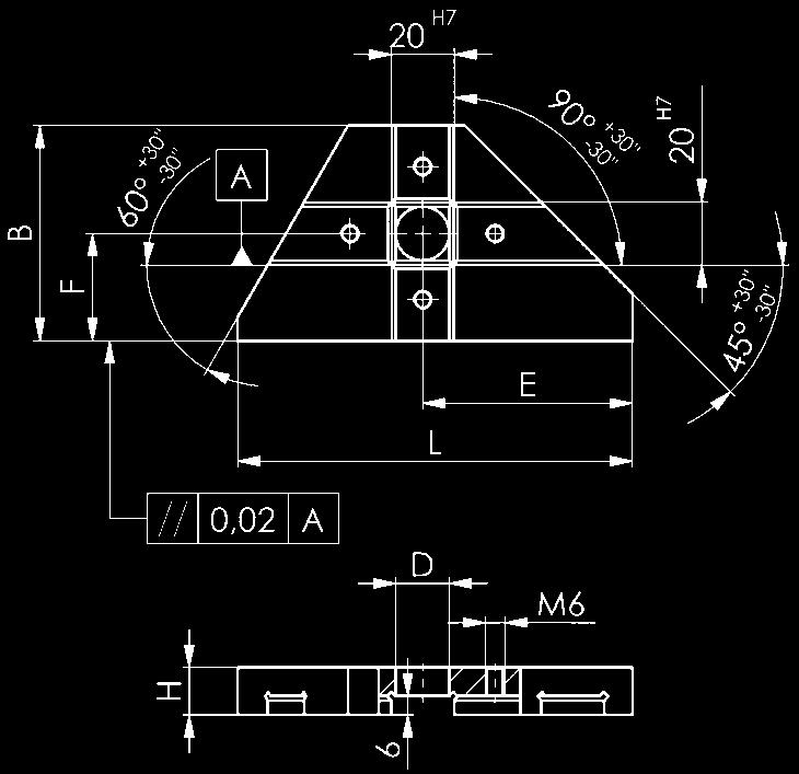 75358 10-24 60 40 30 125 M10x10-M20x24 3,2 75366 12-36 80 55 60 160 M12x12-M24x36 11,4 75374 12-36 100 75 100 160 M12x12-M24x36 24,2 Questi blocchi paralleli sono ideali per l allineamento su medie e