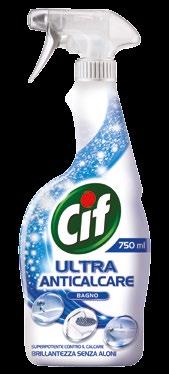 PRODOTTI DOMESTICI - Esclusi C&C Cif Ultra Anticalcare Bagno Detergente anticalcare per il bagno. Tutta l efficacia di Cif Crema in uno spray forte contro lo sporco e gentile sulle superfici.