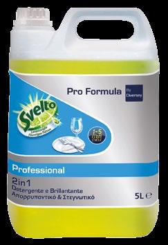 Confezione 100903252 cartone 2 pz x 5 L 44,20 4,42/lt 16 5 80 7615400196210 7615400196227 1 100903127 tanica 10 L = 12,55 kg 43,40 4,34/lt 20 3 60 7615400196333 1 Svelto 2in1 Detergente liquido