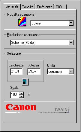 Per impostare una modaità di scansione 1. Fare cic sua scheda Generae. 2. Nea casea di riepiogo Modaità scansione seezionare opzione desiderata.