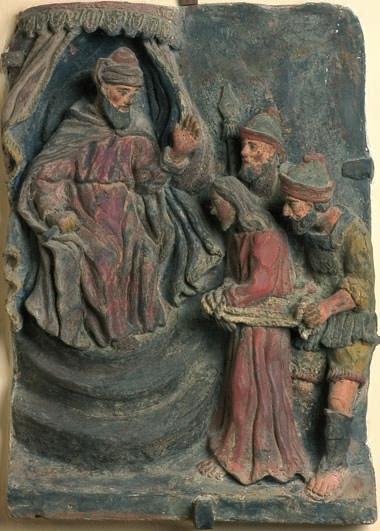 Anonimo del XVIII sec. Via Crucis, seconda metà del XVIII sec. 14 terrecotte dipinte, cm 70 x 55 ca.