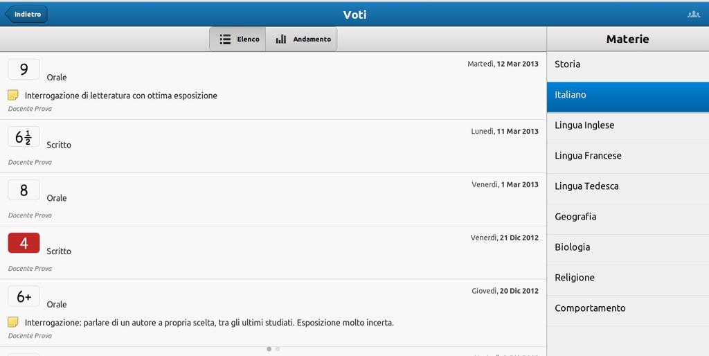 VOTI: Attraverso il quaderno elettronico ciascuno studente sarà in grado di visualizzare i voti conseguiti fino a quel momento.