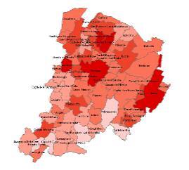 Cartogramma 1 Incidenti per mille abitanti nei comuni della provincia di Bologna, 2005(esclusi gli incidenti avvenuti su autostrada) Cartogramma 2