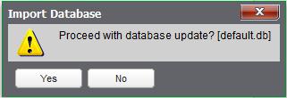 Premere il pulsante Import Database e selezionare il file Default_Luce_100m2_2.db fornito. Selezionare YES. Attendere il caricamento del file.