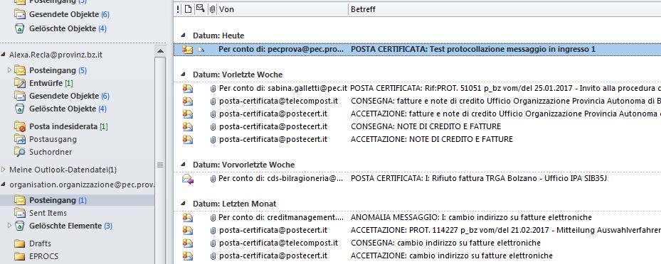 11. PROTOCOLLAZIONE MESSAGGI DI POSTA ELETRONICA 11.