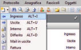 3.3 Attraverso la barra degli strumenti L utente seleziona la funzione di protocollo da attivare con il mouse. 3.