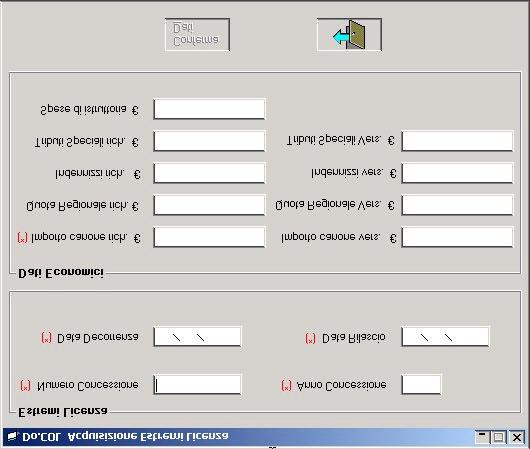 Descrizione dell interfaccia È presentata la seguente finestra di dialogo: La finestra è suddivisa nelle seguenti sezioni: Estremi Licenza Numero Concessione: numero 6 attribuito alla licenza.