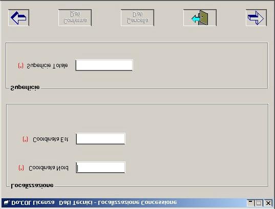 3.10.14 Finestra Dati Tecnici - Localizzazione Concessione Scopo La finestra consente di acquisire e modificare i dati della localizzazione della licenza.