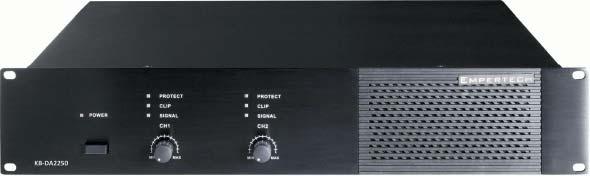 KB Series DIGITAL Power Amplifier MODELLI DISPONIBILI KB-DA2250 - Amplificatore digitale da 2X250W con uscite ad Alta Impedenza 70/100V