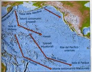 Punti caldi (hot spot) e vulcanesimo intraplacca Hawaii.