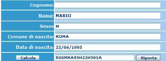 Provincia nascita: sarà possibile inserire la provincia di nascita solamente se si è inserita la regione. Si avrà la lista delle province appartenenti solamente a quella regione.