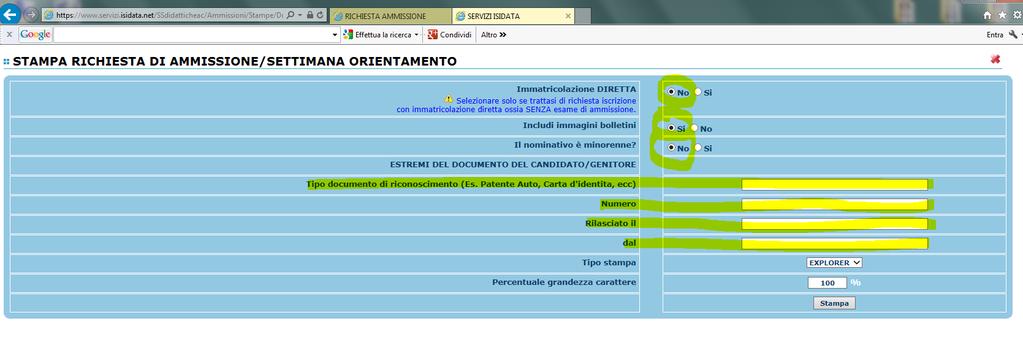 Impostare la grandezza del carattere secondo le Vs.