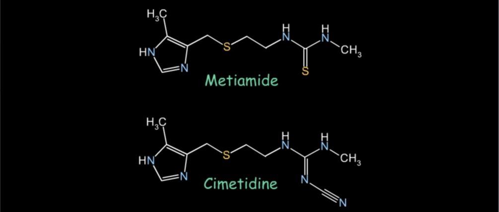 Il gruppo tioureico della metiamide però si dimostrò tossico nei saggi clinici.