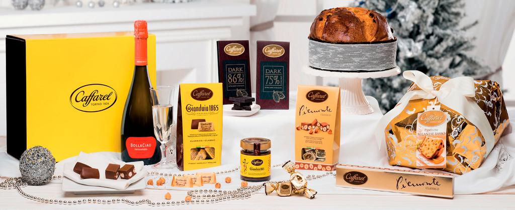 Strenna Elegant Codice 071927 Panettone Milanese Basso in Carta Regalo 1 kg Ballotin Gianduiotti Classici 150 g Crema Gianduia 40% di Nocciole Piemonte IGP Piemonte Classico in Astuccio 200 g