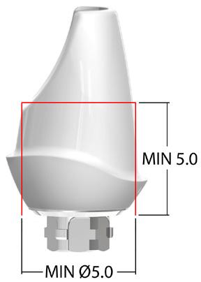 Evitare bordi e angoli di preparazione affilati per assicurare un buon adattamento tra il pilastro in Zirconio e la corona in ceramica integrale.