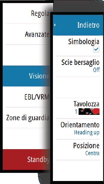 Scansione veloce (solo Broadband Radar ). Incrementa la velocità della scansione del radar quando la portata è di 2 nm o inferiore.