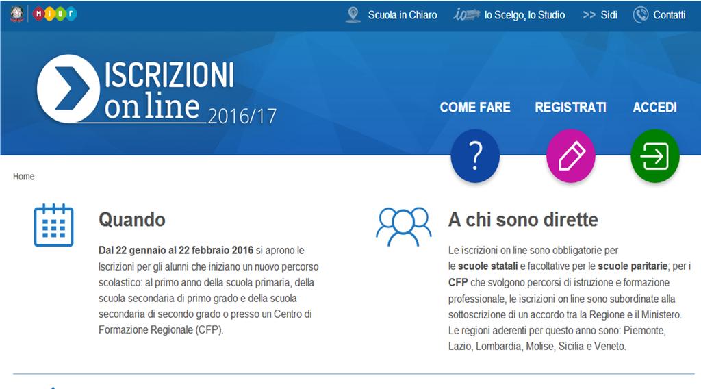 Iscrizioni scolastiche 2017-18 Fase 2 Registrazione sul