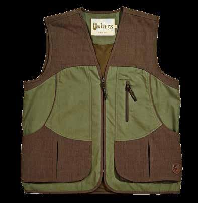 93038-333 ART. 93038 GILET BECCACCIA Gilet per la caccia realizzato in leggero ma robusto canvas 100% cotone dotato di applicazioni in tessuto antistrappo.