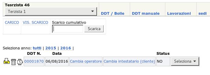 Alla conferma del DDT creato cliccare su DDT / Bolle per visualizzare tutti i DDT creati per questo terzista.