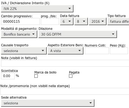 Se l anagrafica del cliente e completa di indirizzo e-mail nel campo relativo all invio della fatture, alla fine di ogni riga appare il simbolo @ : cliccare quindi sull icona per procedere con l