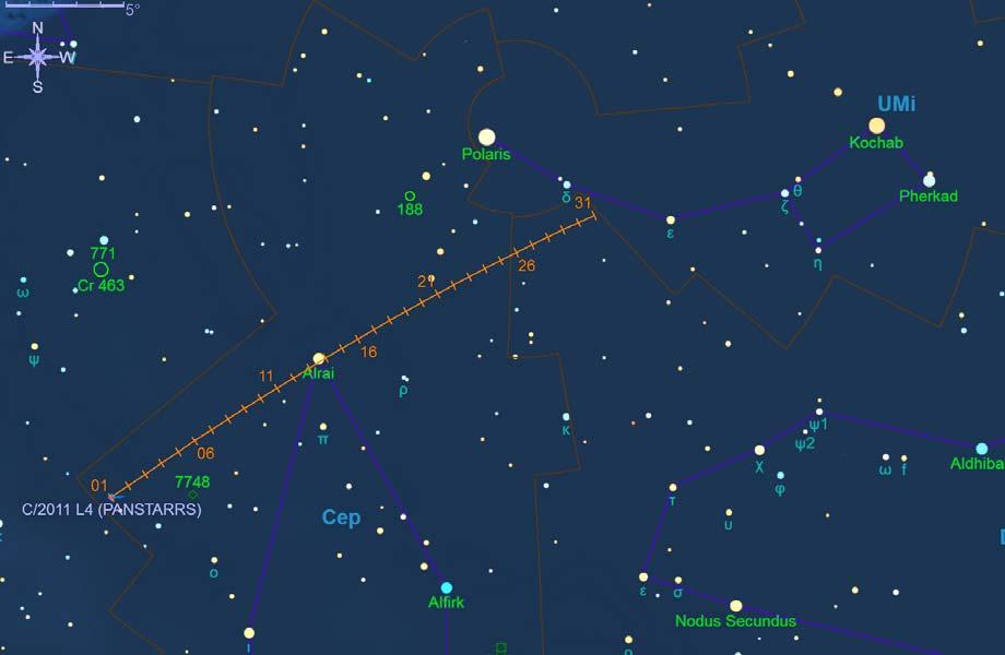 MAGGIO 2013 Comete La PanStarrs ripresa il 14 aprile da L. Comolli con TEC140 e SBIG STL-11000.