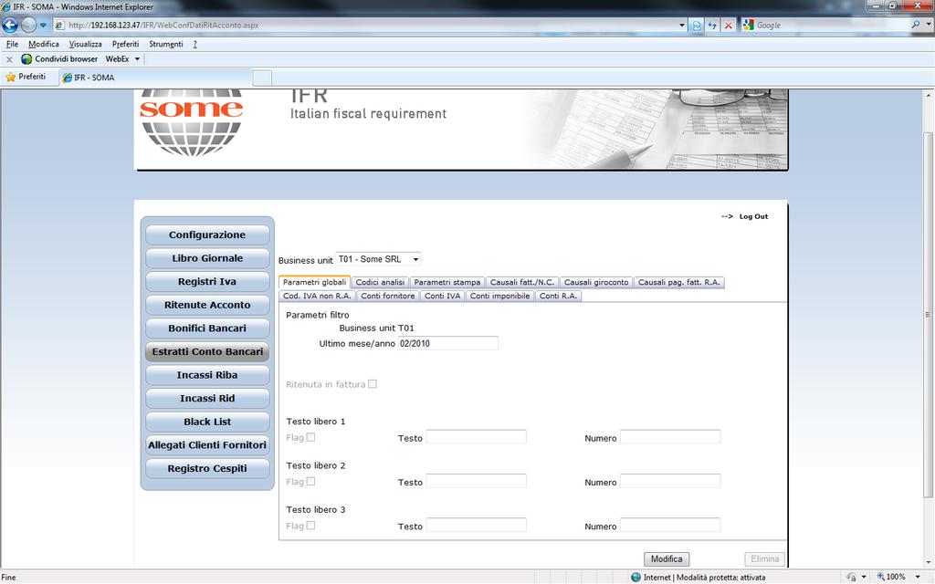 Moduli Ritenuta Acconto-Configurazione