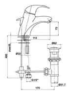 scarico automatico Single lever basin mixer