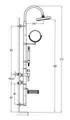 RLF77006CLS518 SHOWERS Monocomando con doccia a colonna lunga + duplex Single lever exposed shower mixer c/w tall swan neck