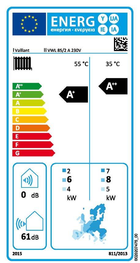 ETICHETTA DI PRODOTTO Pompa di calore per riscaldamento d ambiente NOME PRODUTTORE IDENTIFICATIVO DEL MODELLO CLASSE ENERGETICA DI RISCALDAMENTO D AMBIENTE A MEDIA TEMPERATURA CLASSE